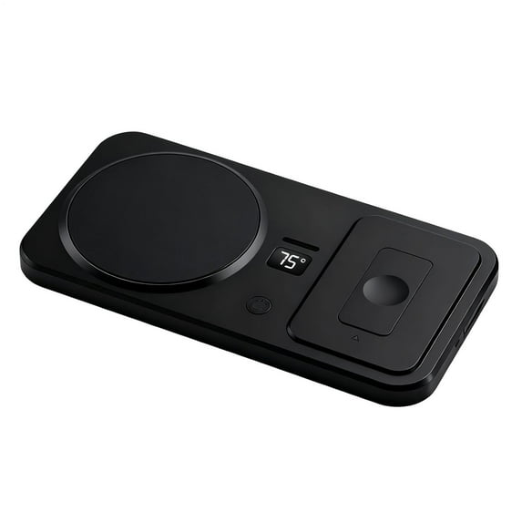 2-in-1 Wireless Charging Station & Mug Warmer Mat, 3-Temperature Smart Cup Warmer for Desk Home Office, Fast Heating Beverage Warmer for Coffee Tea, Charger Station for Phone