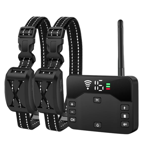 2-in-1 Wireless Dog Fence for Dogs,Wireless Boundary Containment System,Electric Dog Fence & Remote Training Collar,Remote Dog Boundary System For Medium/Large Dogs