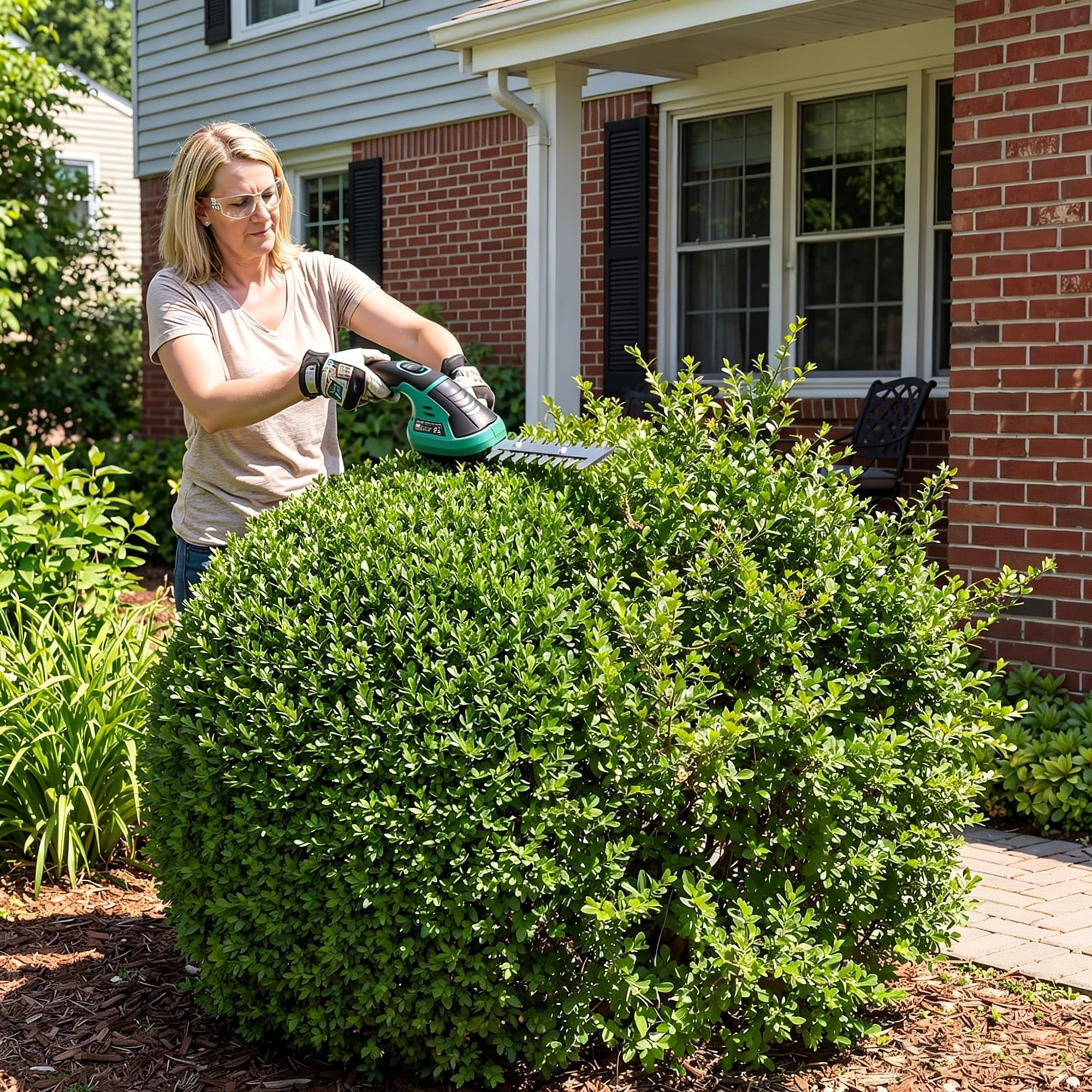 2-in-1 Wireless Electric Hedge Trimmer & Grass Shear, 7.2V Handheld Shrubbery Cutter, Type-C Rechargeable Cordless Hedge Trimmer for Lawn & Hedge Maintenance