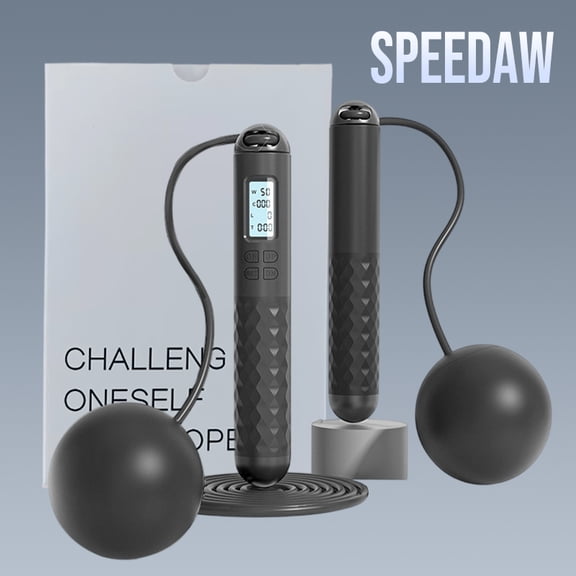 2-in-1 Wireless Jump Rope with Weighted Balls, Smart Display, Accurate Counting, Suitable for Men and Women's Fitness, Home Gym Aerobic Exercise Equipment