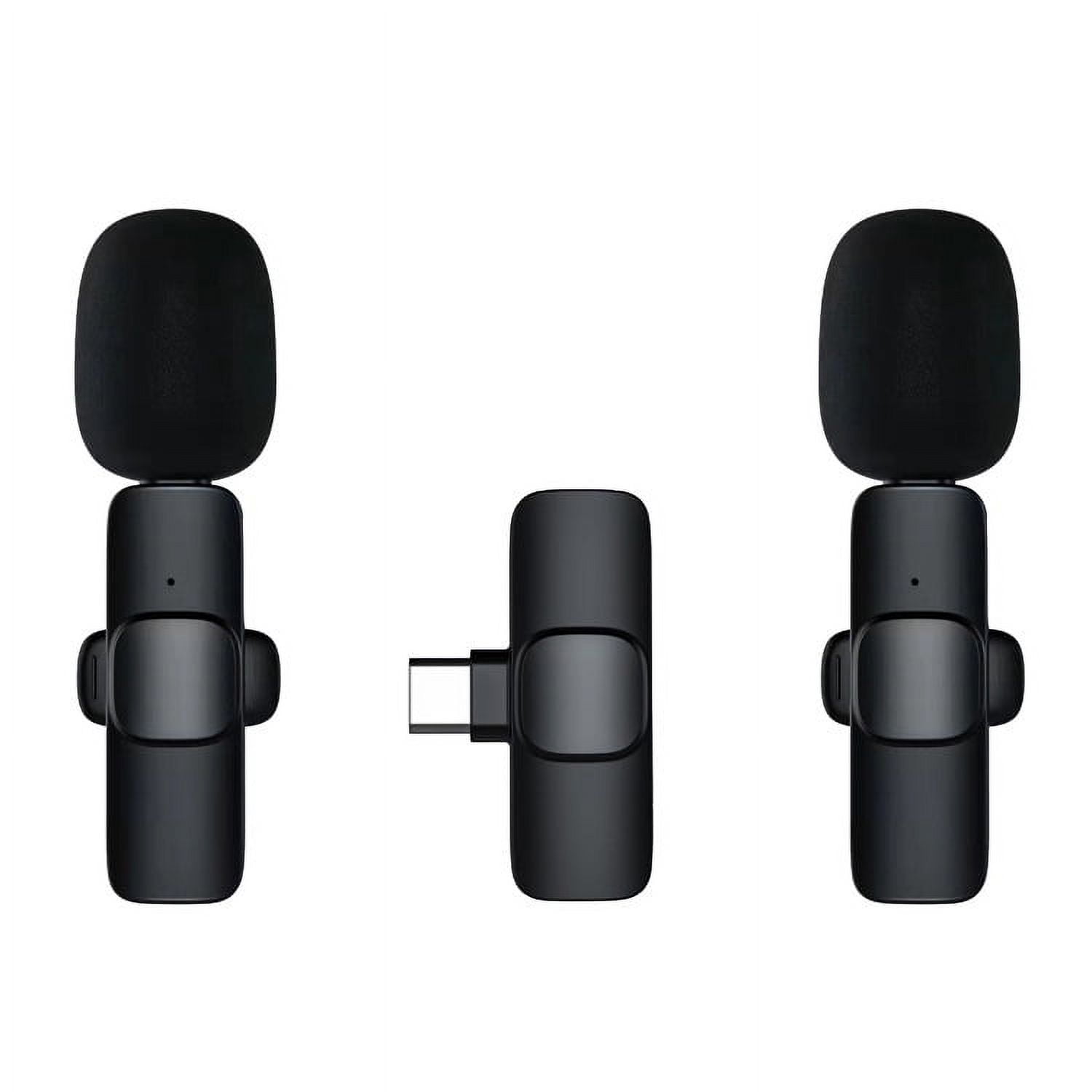  OPULENO 2 Pcs Wireless Lavalier Microphones for iPhone and  iPad, Wireless Noise-Cancelling Microphone, Professional Wireless Lavalier  Microphone for Recording, Live Stream, , Facebook (Black) : Musical  Instruments