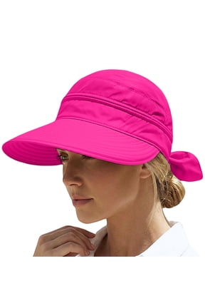 2-in-1 Women’s Sun Visor Hats Zipper Off Ponytail Friendly, Lightweight Quick Dry, Summer UV Protection Packable Wide Brim Zip-Off Ponytail Beach Visor, Foldable Travel Hiking