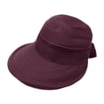 thumbnail image 1 of 2-in-1 Women’s Sun Visor Sun Hat Zipper Off Ponytail, Lightweight Quick Dry, Summer UV Protection Breathable Summer Beach Cap(Red), 1 of 3