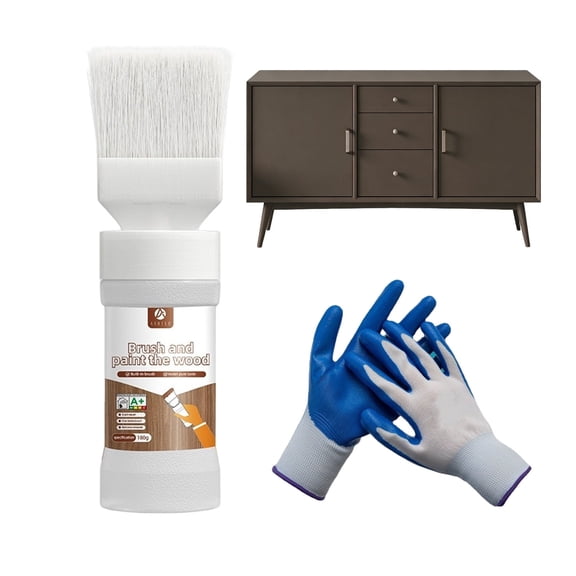 2-in-1 Wood Refinishing Paint Brush,6.35 oz High-Density Bristles Touch-Up Paint for Metal,Furniture,Wall,Cabinet,No Sanding,Water Based Multi Surface