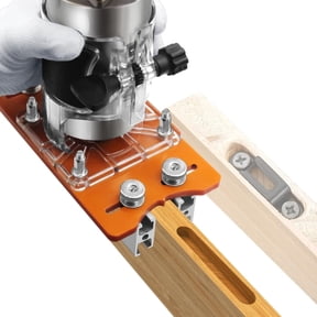 2-in-1 Wood Router Base Plate, Adjustable Slot Guide with Precision Positioning, Mortise and Tenon Jig for Woodworking, Invisible Fastening System