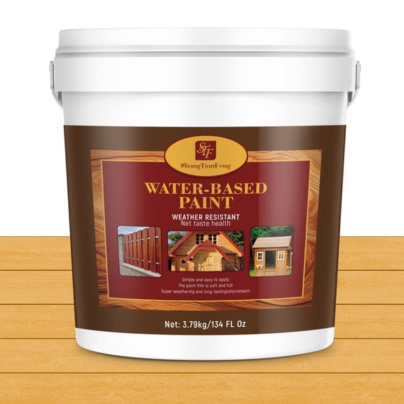 2-in-1 Wood Sealer & Stain，5gallon All Weather Resistant for Indoor Outdoor Repairs, Paintable Stainable Finish, Strong Adhesion Wood Care, Light Oak