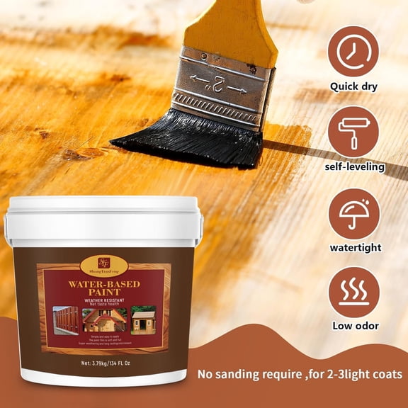 2-in-1 Wood Sealer & Stain，5gallon All Weather Resistant for Indoor Outdoor Repairs, Paintable Stainable Finish, Strong Adhesion Wood Care, Natural Cedar