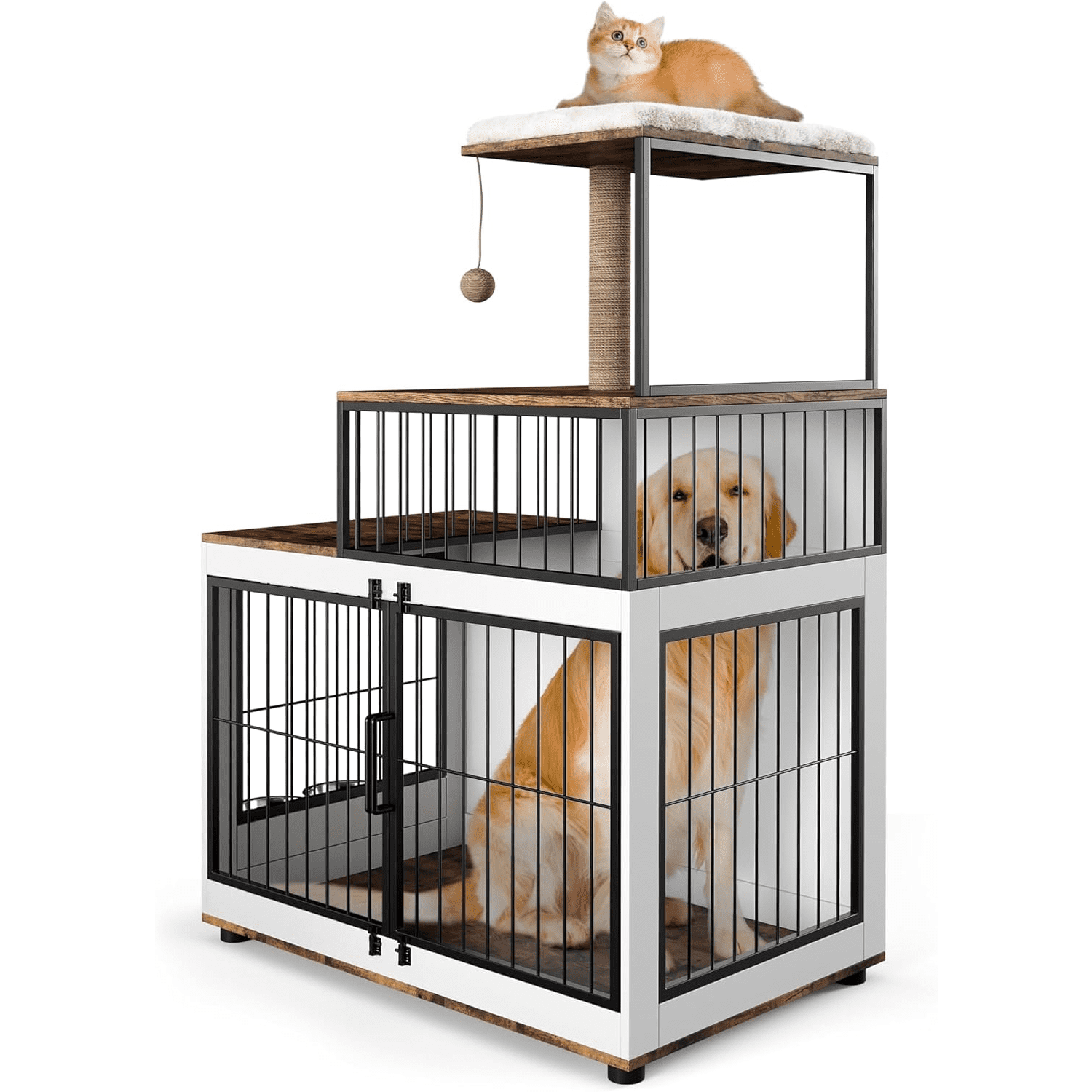 2 in 1 Wooden Dog Crate Furniture,Multi-Functional Dog Crate Furniture ...