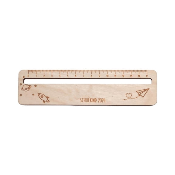 2-in-1 Wooden Reading Aid and Ruler, High-Quality Natural Wood, Personalized Learning Tool