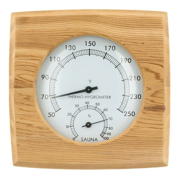 2 in 1 Wooden Sauna Hygrothermograph, Sauna Room Thermometer and Hygrometer, Humidity Temperature Measurement Equipment Accessories