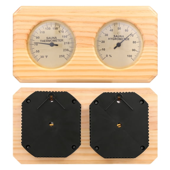 2 in 1 Wooden Sauna Thermometer and Hygrometer High Accuracy Wooden Temperature Humidity Meter Sauna Accessories for Steam Room