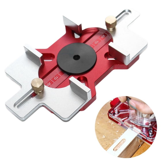 2-in-1 Woodworking Router Slotting Locator, Precise Grooving Guide Tool with Clear Scale & Adjustable Depth for Bevel, Curve, Pattern & Edge Cutting
