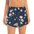 2 in 1 Workout Shorts Women Pistil Daisies Flowers Athletic Yoga Gym