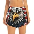 2 in 1 Workout Shorts Women Roses American Flag Eagle A Athletic Yoga