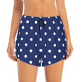 2 in 1 Workout Shorts Women white polka dots dark blue Athletic Yoga