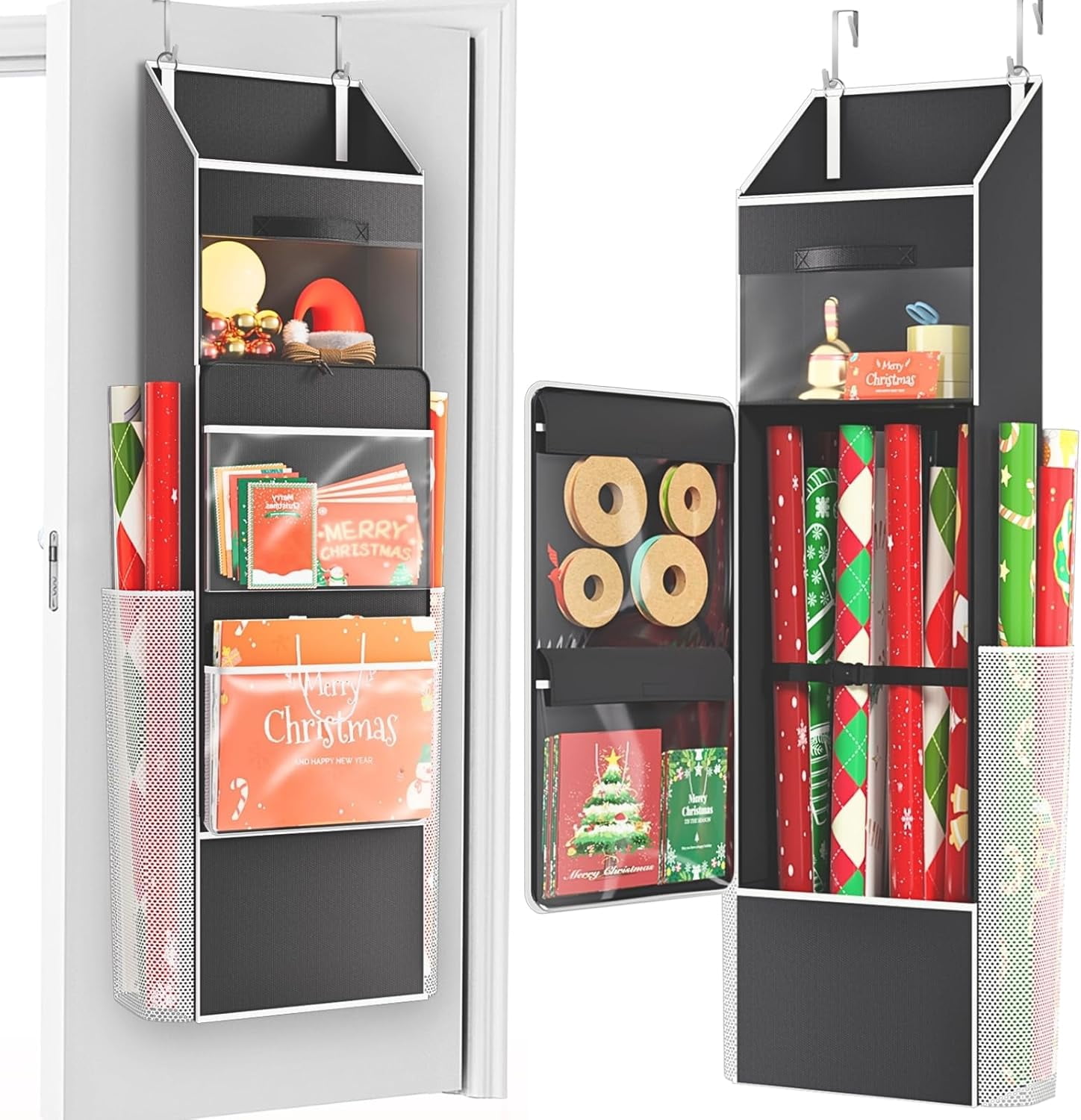 Wrapping Drawer 2-in-1 Wrapping Paper Organizer Storage, Over Door or Under Bed ...