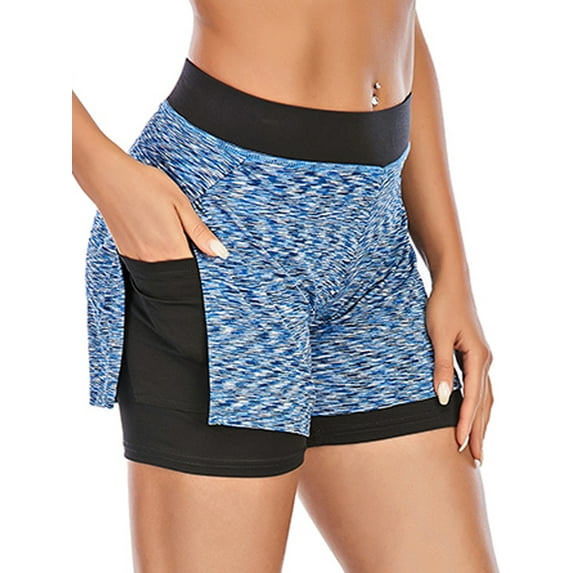 2-in-1 Yoga Shorts for Women Booty Shorts Sport Female Mini Leggings