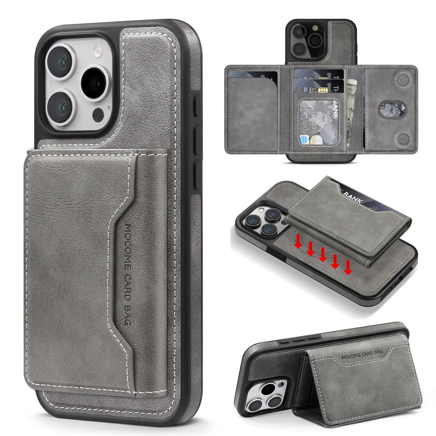 2in1 for iPhone 12 Pro / iPhone 12 6.1" Detachable Wallet Case with