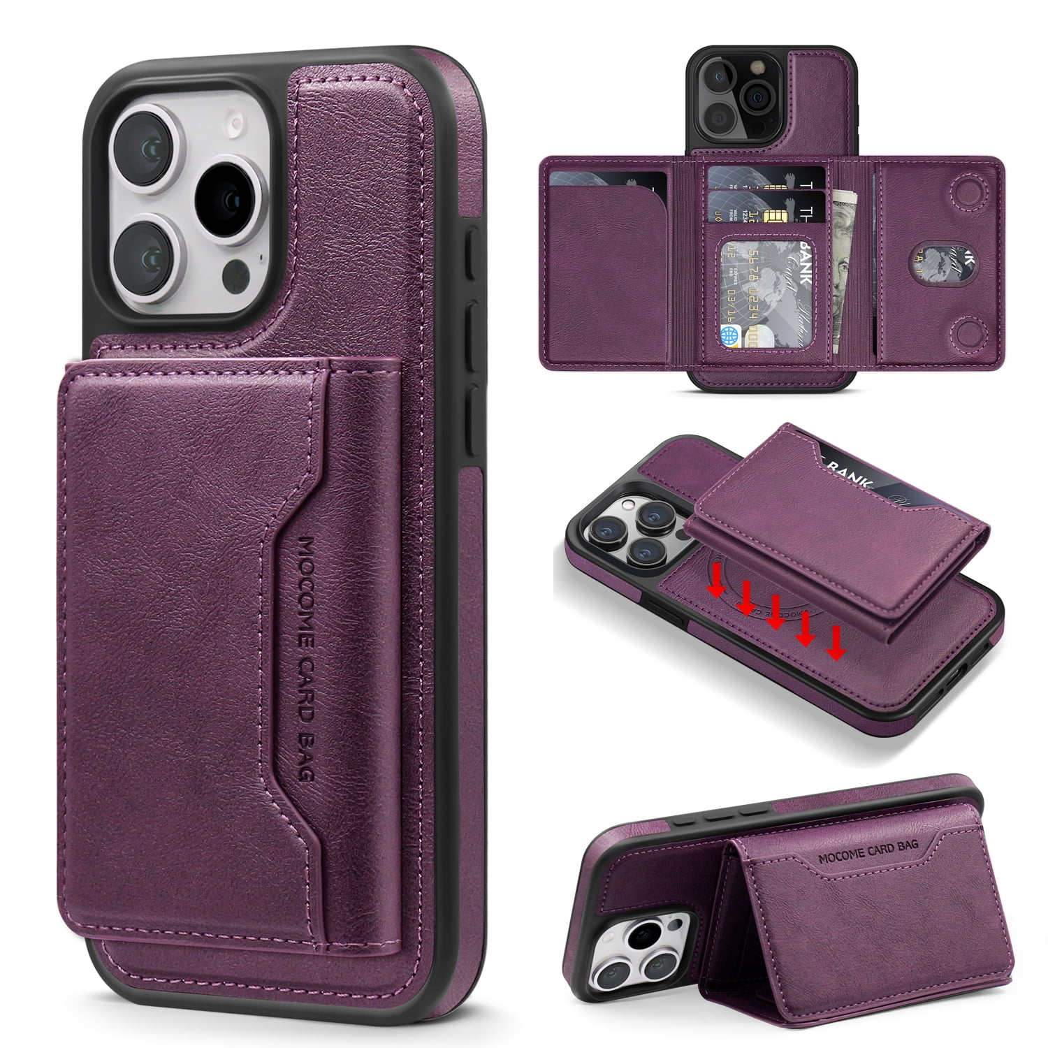 2in1 for iPhone 12 Pro / iPhone 12 6.1" Detachable Wallet Case with