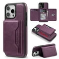 thumbnail image 1 of 2-in-1 for iPhone 16 Detachable Wallet Case with Card Holder for Women Men, Magnetic Compatible with Mag-Safe PU Leather Flip Credit Card Slots Purse Cover for iPhone 16, Purple, 1 of 11