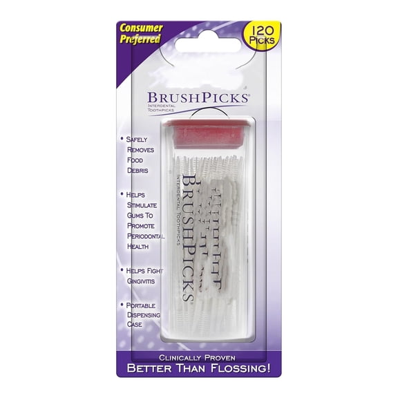 2-in-1 interdental brush and toothpick, dental plaque remover