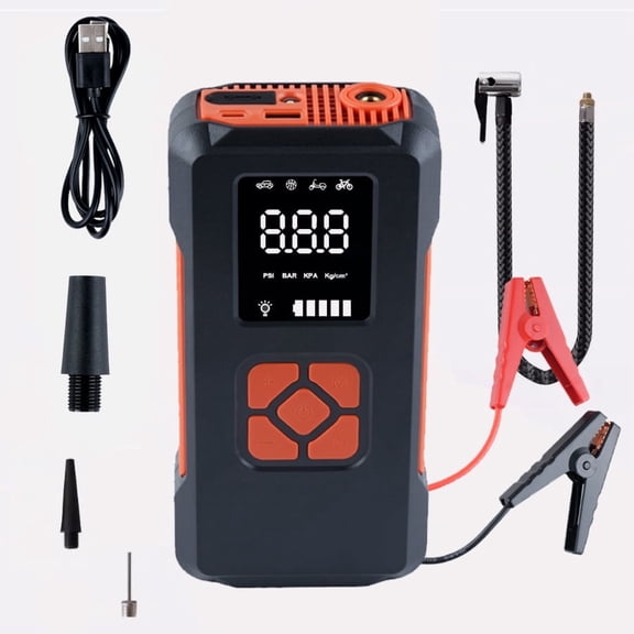 2-in-1 starter and inflation pump combination with 150PSI digital tire inflation pump