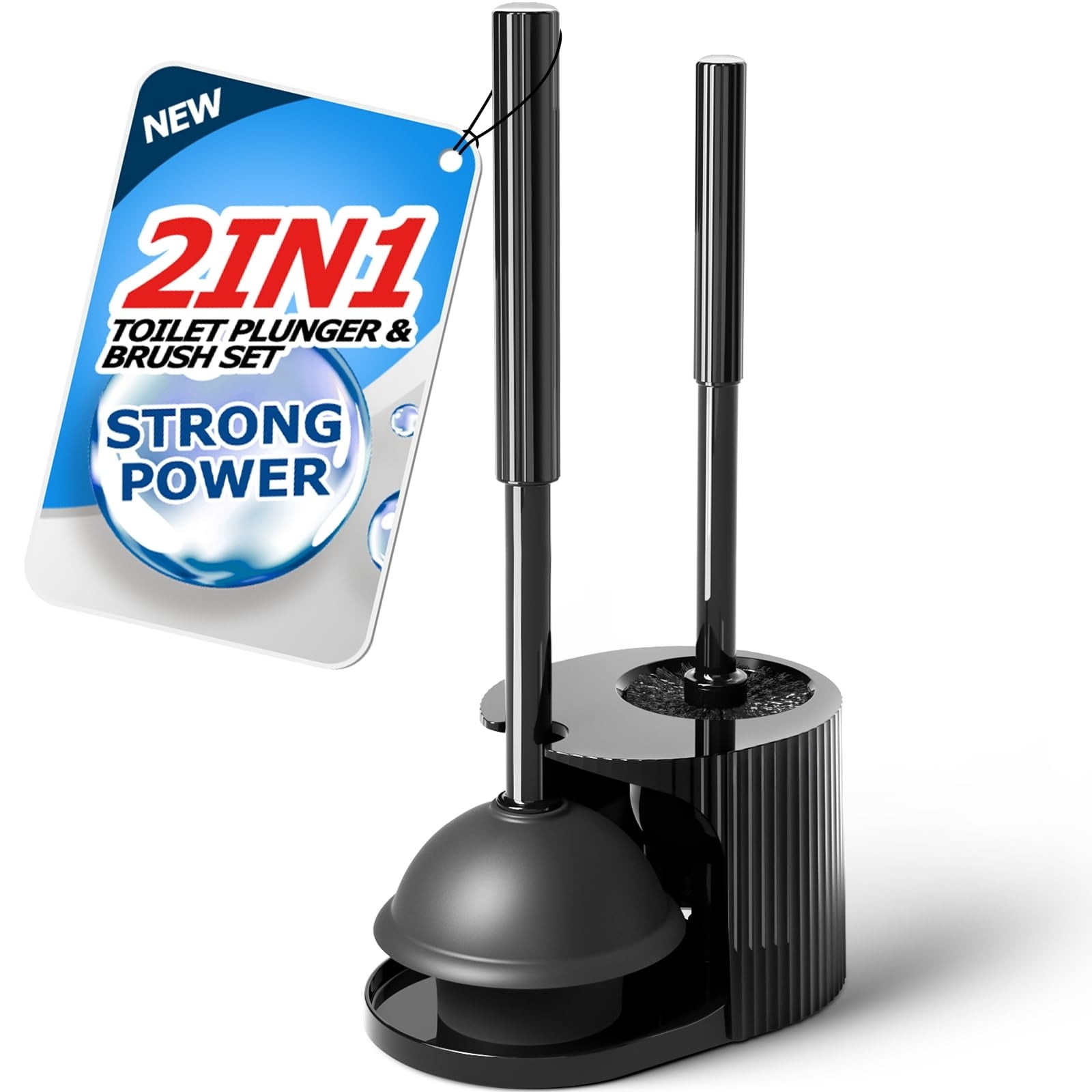 2-in-1 toilet plunger and brush set, extended handle plunger, toilet brush and plunger set, bathroom cleaning tools, toilet brush and plunger combination, cleaning brush, bathroom cleaning supplies.