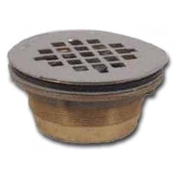 2 in. 140 NC Brass No-Calk Shower Drain with Stainless Steel Strainer