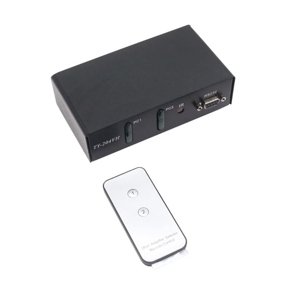 2 in 4 Out VGA Splitter Switcher Video Game Distribution 350MHz Support 1920x1440 with IR Remote Control US PLUG