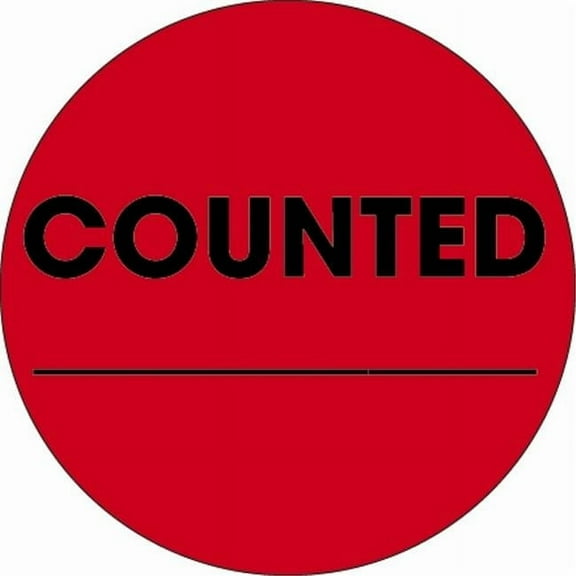 2 in. Circle - Counted Fluorescent Red Labels - Roll of 500