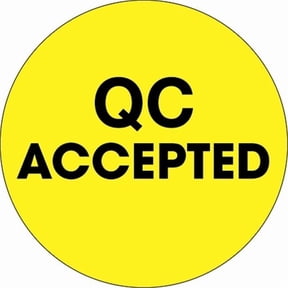 2 in. Circle - QC Accepted Fluorescent Yellow Labels - Roll of 500