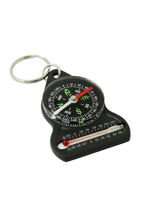 7829 Portable Compassing Thermometer with Keychain Stay Prepared for Outdoor Excursions Compassing Tool for Camping, Hiking,