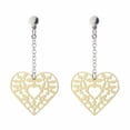 thumbnail image 1 of 2 in. Dangling Gold Plated Filigree Heart Sterling Silver Earrings, 1 of 1