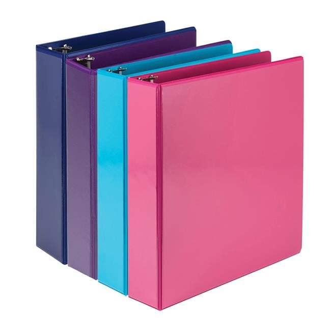 2 in. Durable View 3 Ring Binder D Ring Binder, Assorted Color