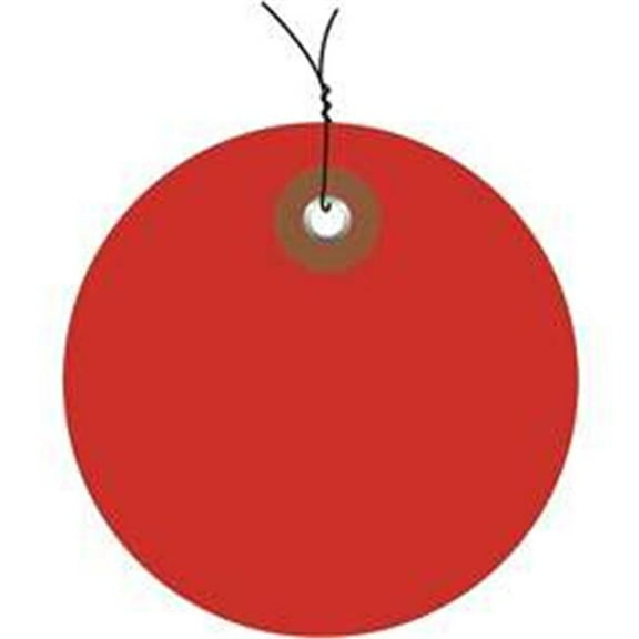2 in. Red Plastic Circle Tags - Pre-Wired - Pack of 100
