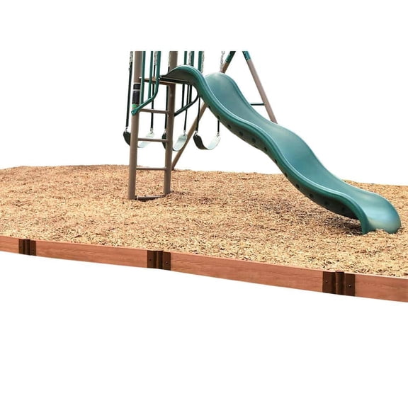 2 in. Series 16 ft. Classic Sienna Straight Composite Playground Border Kit