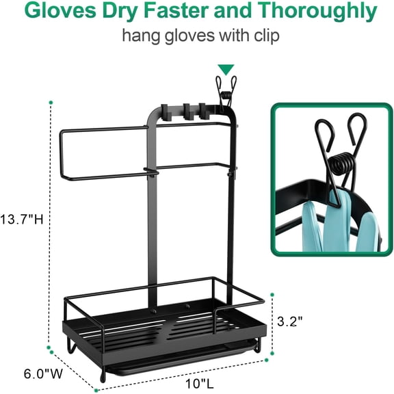 2 in Set Dish Drying Rack and Sink Caddy - Expandable 2-Tier Dish Drying Rack with Drain Spout and Large Sponge Holder for Kitchen Sink, Bundle Sales