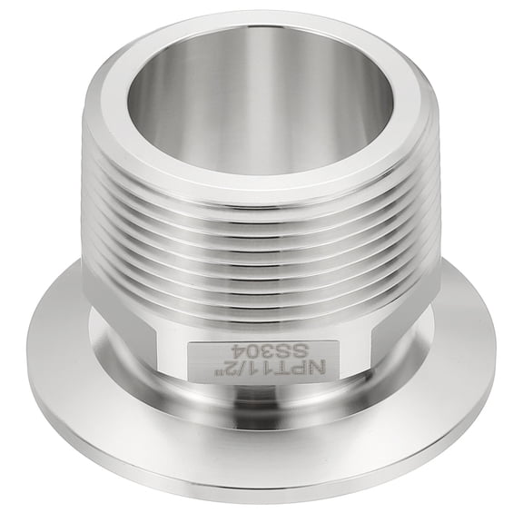 2 in TC Tri Clamps Adaptor, 1pcs Tri Clamps Fittings to NPT 1-1/2 Male Thread Adaptor Hexagonal 304 Stainless Steel for Food Beverage, 64mm Ferrule