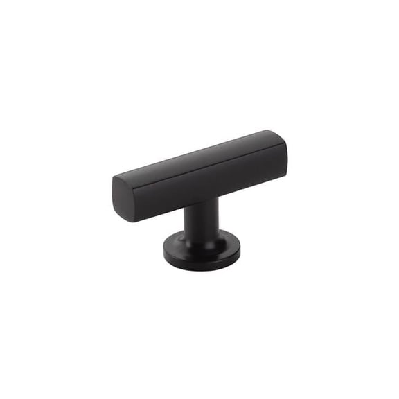 2 in. US19 Freestone Bar Drawer Cabinet T-Knob Pull, Black