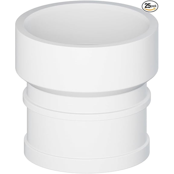 2 in. White PVC DWV No-Hub Adapter, Spigot x DWV Hub Plumbing Fitting for Drain, Waste & Vent Systems, (25 Pack)