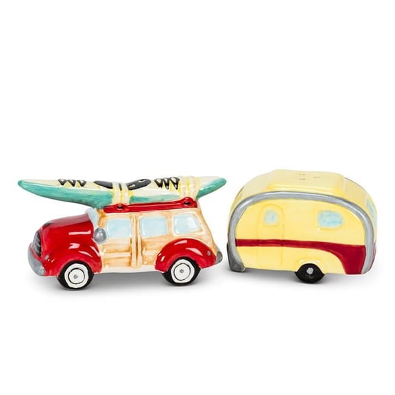 2 in. Woody Car & Camper Salt & Pepper, Red & Yellow