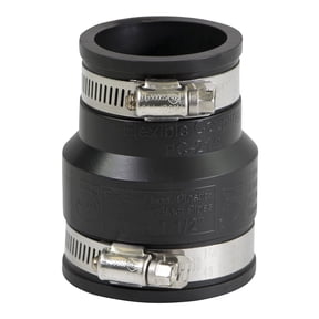 2 in. x 1-1/2 in. PVC Flexible Reducing Coupling with Stainless Steel clamps