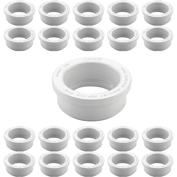 2 in. x 1-1/2 in. White PVC DWV Flush Bushing, Hub x Spigot Reducing Fitting for Drain, Waste & Vent System (50-Pack)