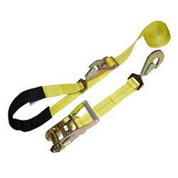 2 in. x 10 ft. Combo Ratchet & Axle Strap with Twist Hook & Adjustable Axle Strap, Green - 2 Piece