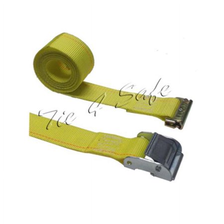 2 in. x 12 ft. Logistic Straps with Cam Buckle with E Fittings, Yellow - 2 Piece