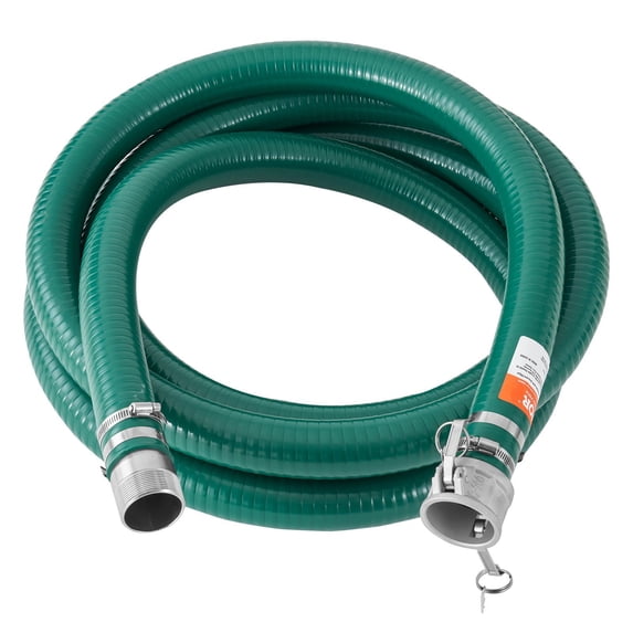 2 in x 20 ft Green Heavy-Duty Suction Hose with Complete Fittings – High-Quality, Durable & Flexible