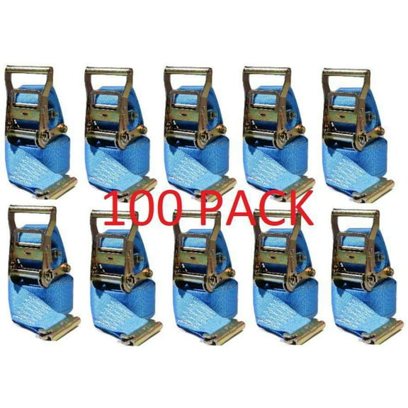 2 in x 20 ft Van Ratchet Strap Logistic E-Track w/ Spring E 100 PACK | R20EX100