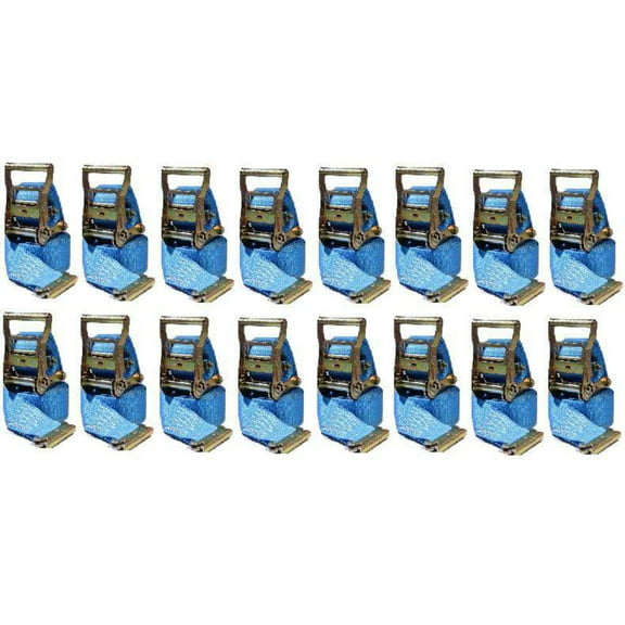 2 in x 20 ft Van Ratchet Strap Logistic E-Track w/ Spring E 16 PACK | R20EX16