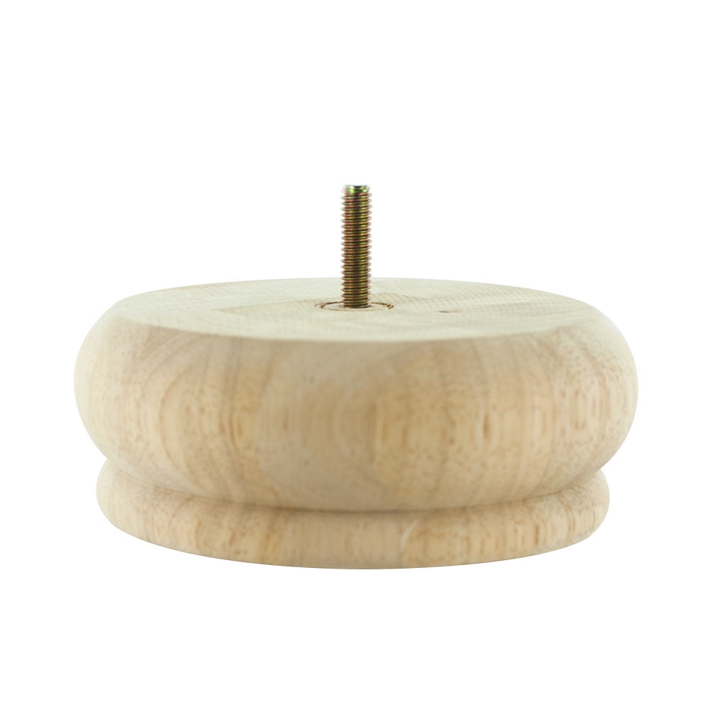 2 in x 5.5 in Unfinished Solid Hardwood Round Bun Foot