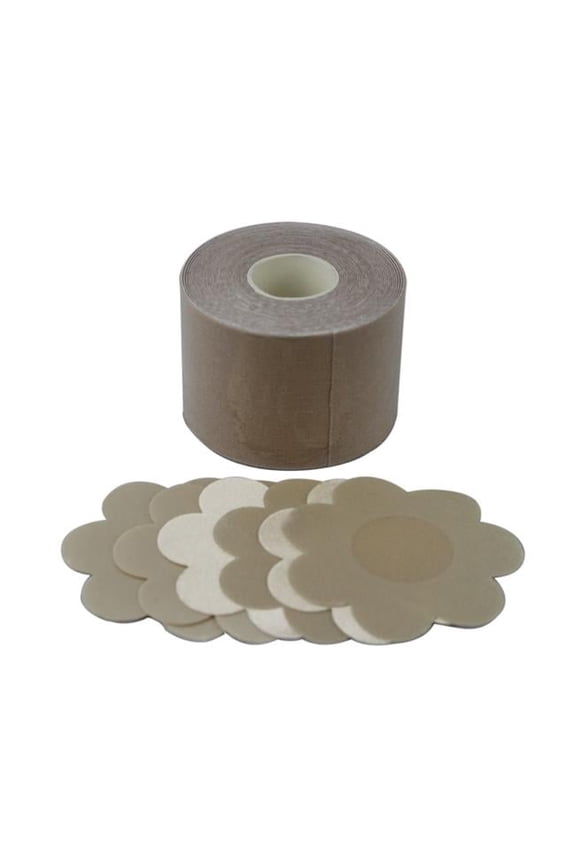 2 in. x 5.5 yard Body Tape with 3 Pairs of Nipple Covers, Beige